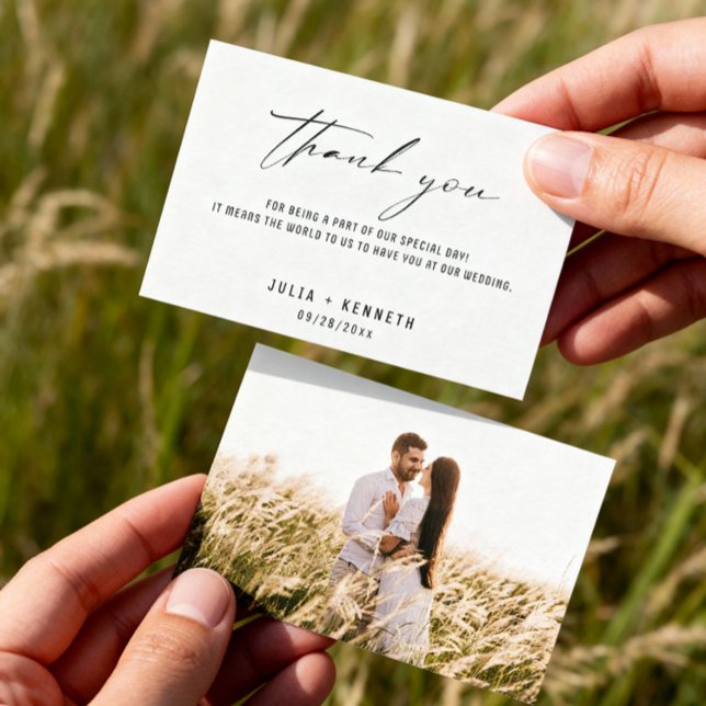 Simple Classic Wedding Photo Thank You Cards (Creator Uploaded)