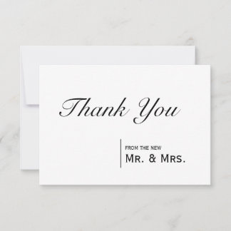 Simple Classic Wedding Thank You Card