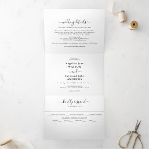 Simple Classic Wedding Tri-Fold Invitation