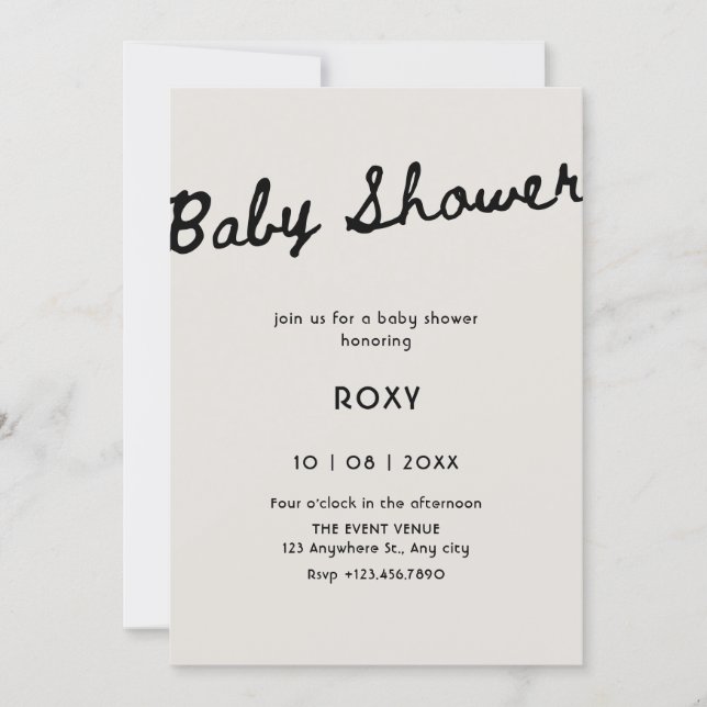Simple classy baby shower invitation (Front)