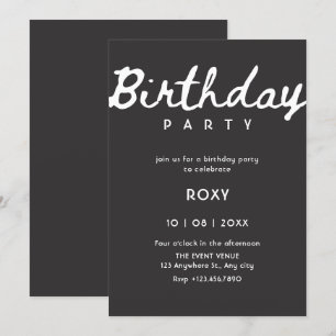 Simple classy birthday  invitation