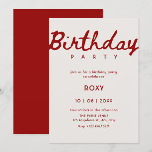 Simple classy birthday  invitation