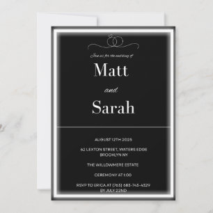 Simple Classy Black and White Wedding Invitation