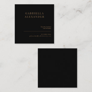 Simple Classy Black & Gold Square Business Card