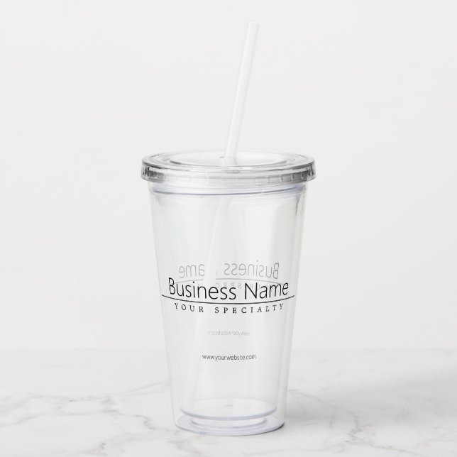 Simple Classy Black Text Acrylic Tumbler (Back)