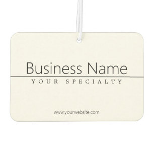 Simple Classy Black Text on White Car Air Freshener