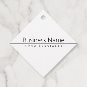 Simple Classy Black Text on White Favour Tags