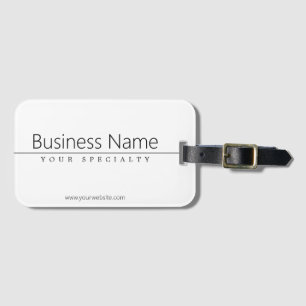 Simple Classy Black Text on White Luggage Tag