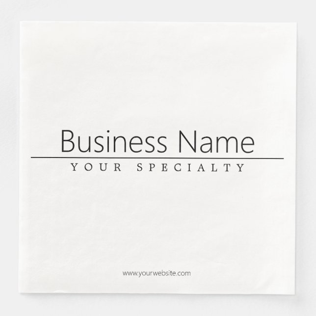 Simple Classy Black Text on White Napkin (Front)