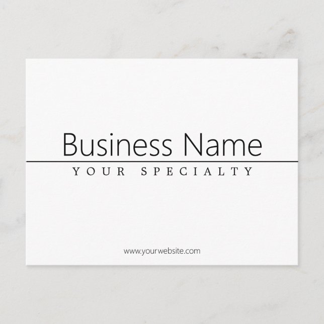 Simple Classy Black Text on White Postcard (Front)