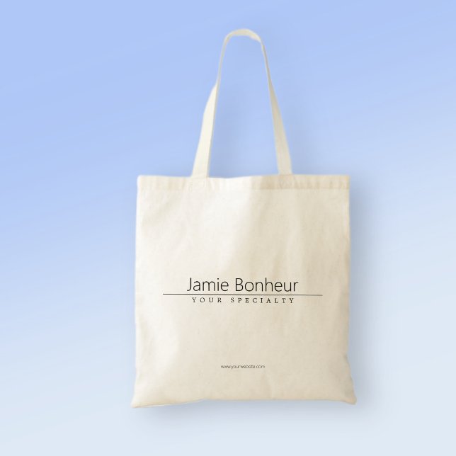 Simple Classy Black Text Tote Bag (Creator Uploaded)