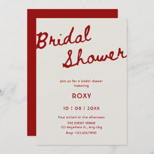 Simple classy bridal shower  invitation