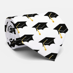Simple Classy Elegant Grad Cap Pattern Graduation Tie