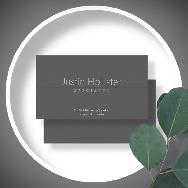 Simple Classy Light Grey on Dark Grey Business Card (Creator Uploaded)