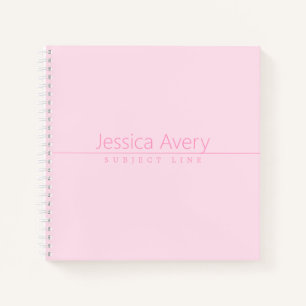Simple Classy Pink Text Notebook