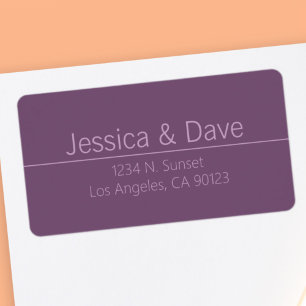 Simple Classy Purple Wedding Return Address Label