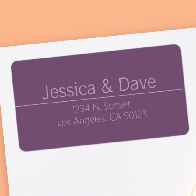 Simple Classy Purple Wedding Return Address Label (Creator Uploaded)