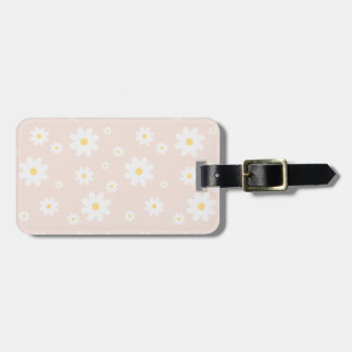 Simple Classy White Daisy Floral Luggage Tag