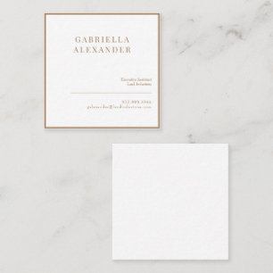 Simple Classy White & Gold Square Business Card