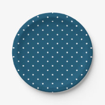 Simple & Classy White Spots on Blue Paper Plates