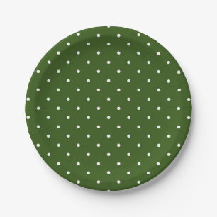 Simple & Classy White Spots on Green Paper Plates