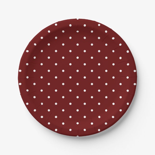 Simple & Classy White Spots on Red Paper Plates (Front)
