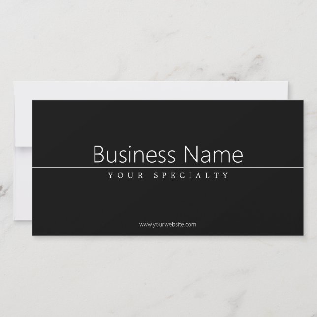 Simple Classy White Text on Black (Front)