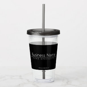 Simple Classy White Text on Black Acrylic Tumbler