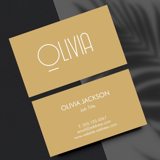 Simple Clean Beige Typography Business Card (Creator Uploaded)