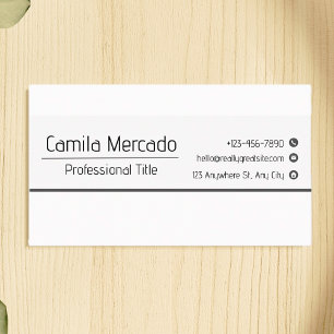 Simple Clean Black White Executive Template Business Card