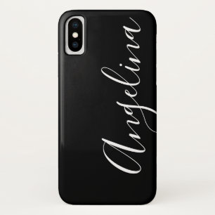Simple Clean Black White Script Name Case-Mate iPhone Case