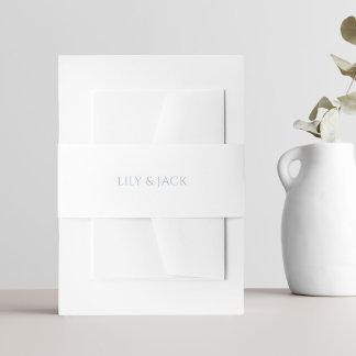 Simple Clean Chic White Hydrangea Wedding Invitation Belly Band