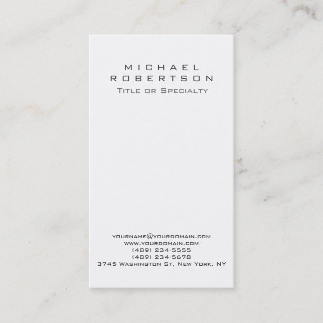 Simple Clean Elegant Modern Business Card (Front)