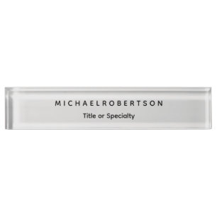 Simple Clean Elegant Modern Minimalist Grey Nameplate