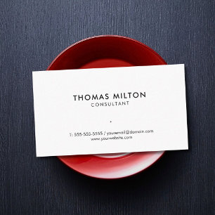 Simple Clean Elegant White Consultant Business Card