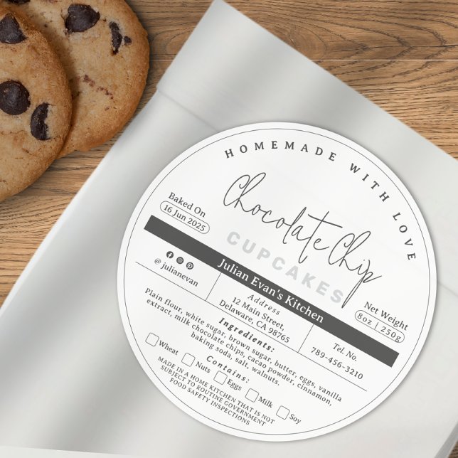 Simple Clean Homemade Cottage Food Law Label (Simple Clean Homemade Cottage Food Law Label)