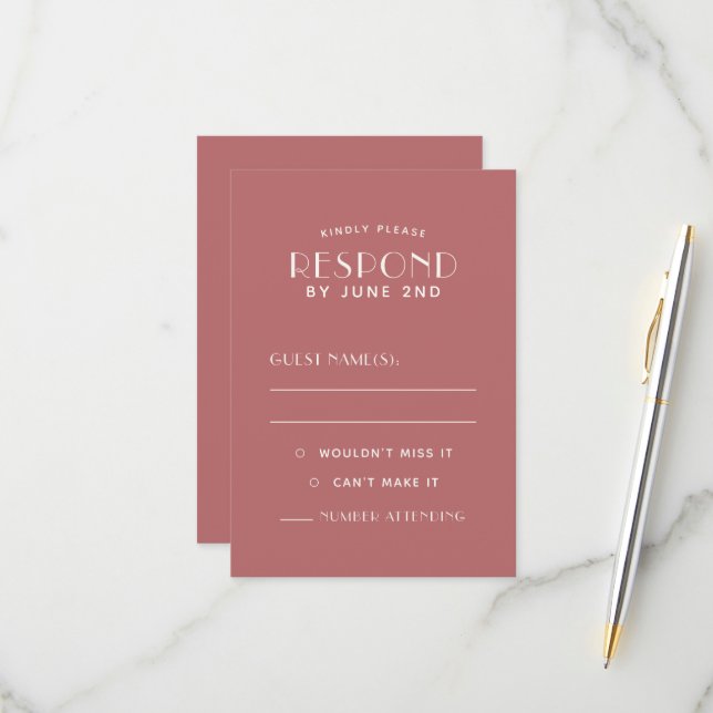 Simple + Clean Minimal Custom Wedding RSVP Inserts Card (Front/Back In Situ)