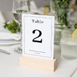 Simple Clean Minimalist Elegant Classy Frame White Table Number<br><div class="desc">Elevate your wedding decor with our Double-Sided Clean Minimalist Straight Lines Frame Table Number Card, a perfect blend of simplicity and modern elegance. Crafted in a sleek white design featuring a subtle straight-line frame, this template offers a timeless style that complements contemporary and minimalist wedding themes. Fully customisable online, it’s...</div>