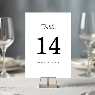 Simple Clean Minimalist Wedding Table Number
