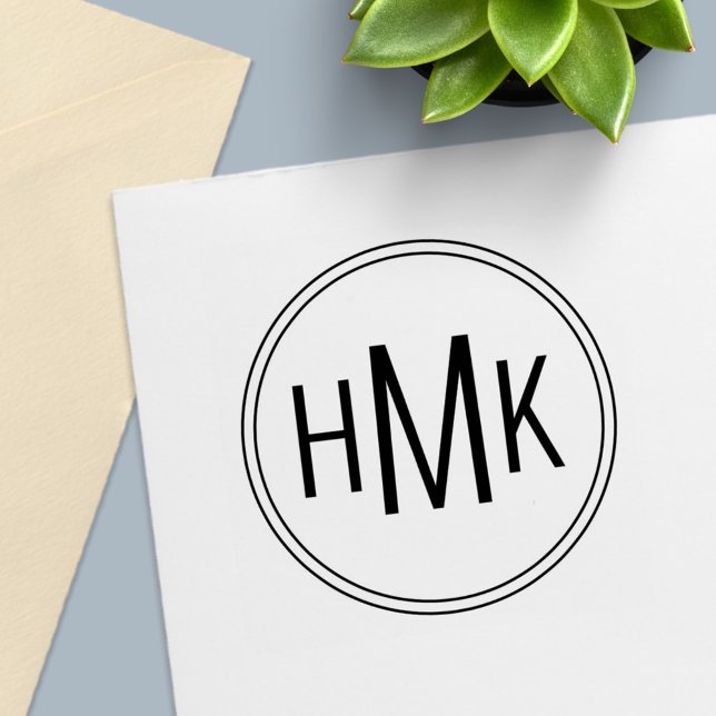 Simple Clean Monogram 3 Initials Self-inking Stamp (Creator Uploaded)