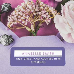 Simple Clean Purple White Return Address Typo