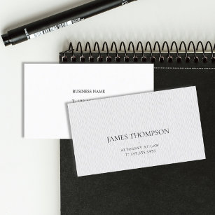 Simple Clean Texture White Attorney Business Card
