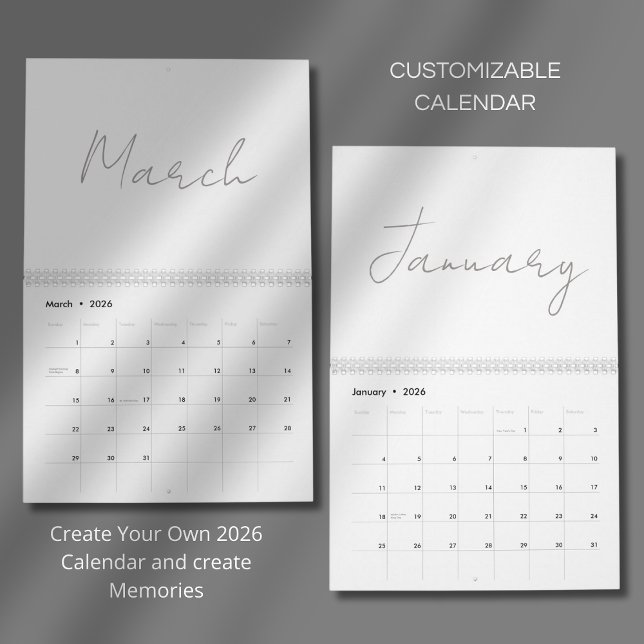 Simple Clean Typography Design Calendar (Creator Uploaded)