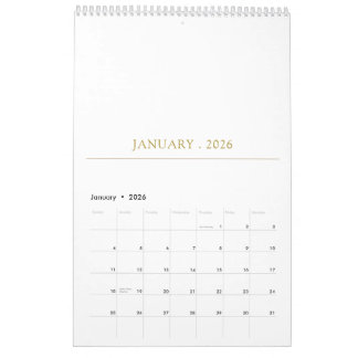 Simple Clean Typography Design Calendar