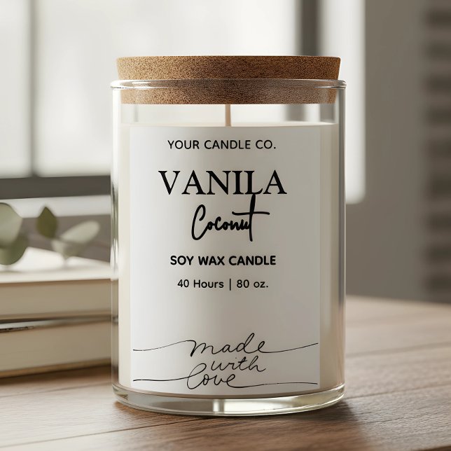 Simple clean Vertical Candle Branding Labels (Creator Uploaded)