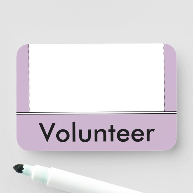 Simple, Clean "Volunteer" Name Tag (In Situ)