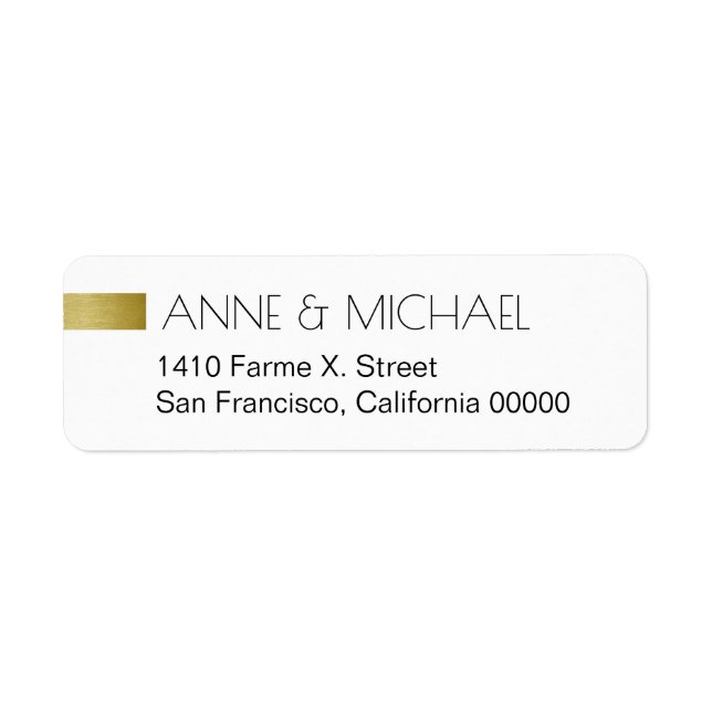 simple & clean wedding label with couple names (Front)
