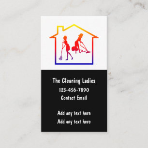 Simple Cleaning Ladies Business Cards Vertical