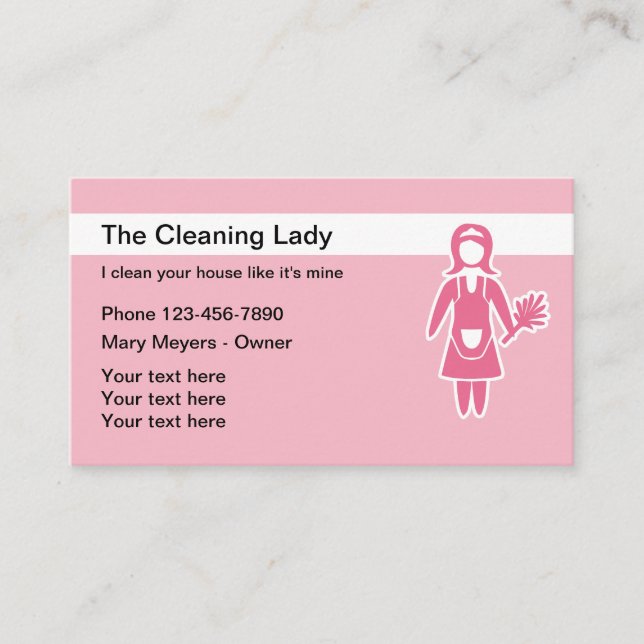 Simple Cleaning Services Business Card (Front)