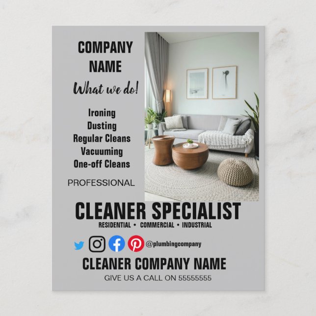 SIMPLE CLEANING SPECIALIST cleaning home helper Flyer (Front)